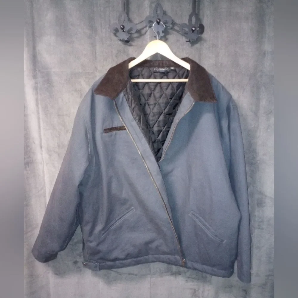 Dunbrooke Navy Blue Mountaineer Chore Jacket Size 4X EUC P2P 33 In Length 31 In